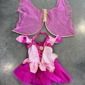 Fantasy play Fairy pink gold costume wings halloween toddler girls 4T-6T